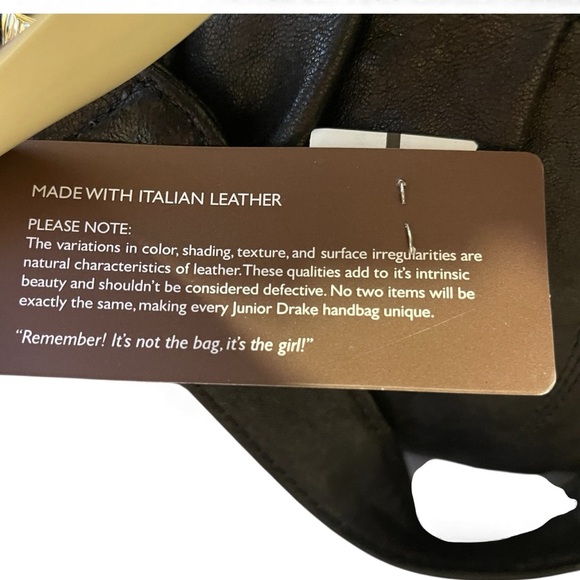 Junior Drake Breanna Satchel Clutch Shoulder Bag Black Leather Silver Hardware - Picture 15 of 16